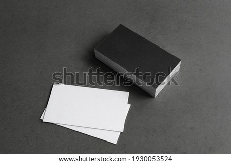Business cards blank. Mockup on black background.