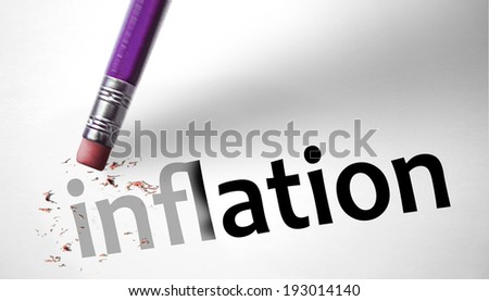 Eraser deleting the word Inflation