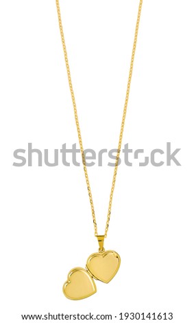 Gold chain necklace isolated on white background