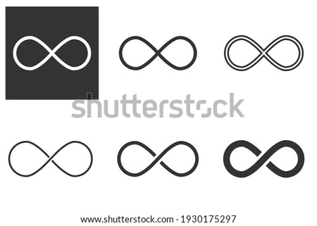 Infinity sign. Infinity flat icon. Mobius strip. Vector logo for web design, mobile and infographics. Vector illustration. Isolated on white background. Set