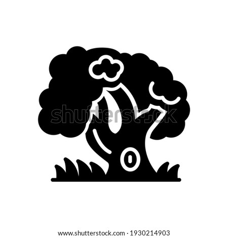 Vector illustration of big tree icon with glyph design style
