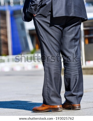 Back view of Modern businessman out of office
