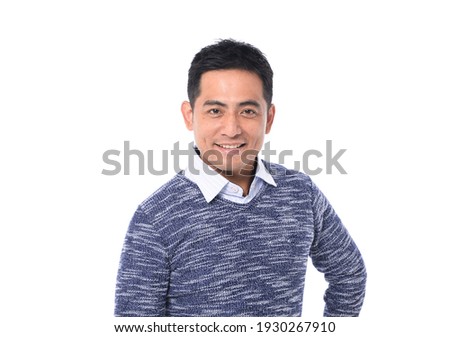 portrait of handsome young man on white background