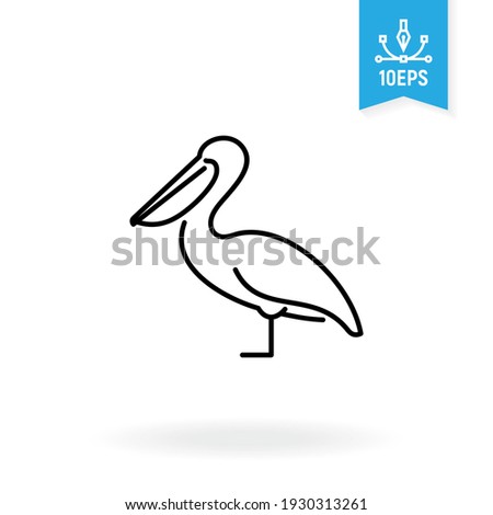Pelican vector icon. Wild bird  illustration. 