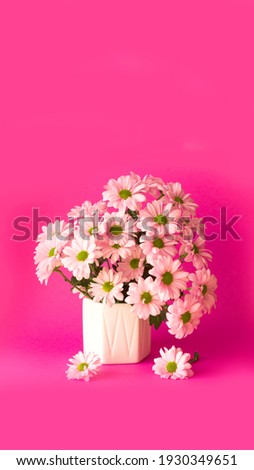 Colorful flowers bouquet on a bridht backgroung. Spring or summer card. Yellow and pink color concept