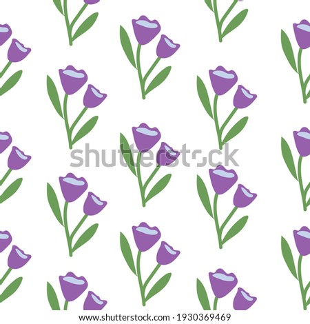 Spring or summer botanical seamless pattern. Delicate tulip flowers. ecology and conservation theme. For paper, cover, fabric, gift wrap. Vector illustration.