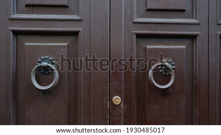 Door knoker on an old wodden door