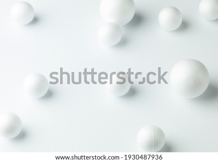 Abstract spheres background on white paper background. Soft light study with white background. Royalty-Free Stock Photo #1930487936