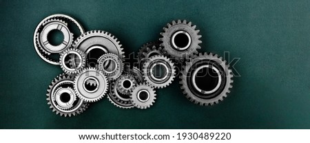 Gears and cogs macro banner Background Royalty-Free Stock Photo #1930489220