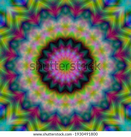 Color circular pattern in form of mandala with flower for decoration or print. Decorative ornament in ethnic oriental style.