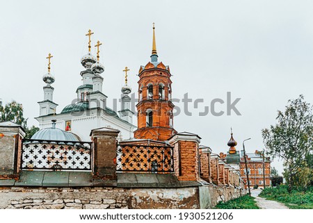 Church of the Tikhvin Icon of the Mother of God in Kungur. The cityscape of russian city Kungur of Perm Krai