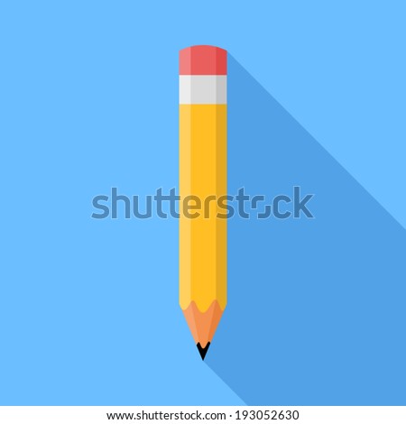 Pencil. Flat Design vector icon Royalty-Free Stock Photo #193052630