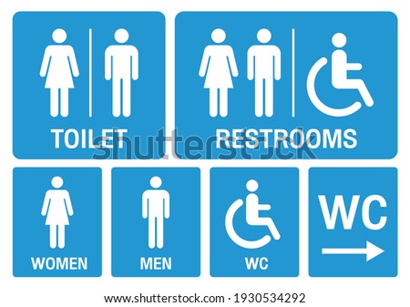 toilet signs. set toilet signs illustration vector. Royalty-Free Stock Photo #1930534292