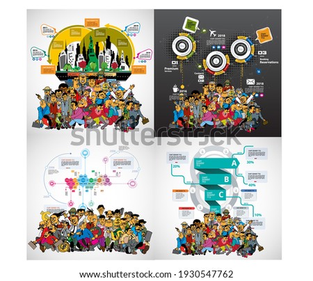 Vector illustrations of modern info graphics. Use in website, corporate report or presentation