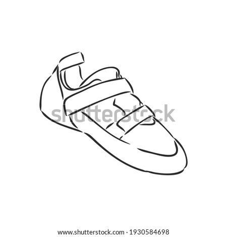 Climbing shoes pair isolated on white background. Vector illustration.