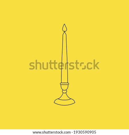 Candelabra icon isolated on Yellow Background. Antique Concept. - Vector 