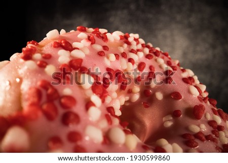 Sweet doughnuts in close-up view - macro shot - food photography
