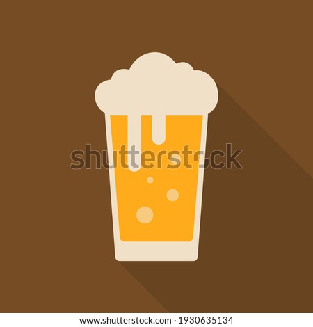 Lager beer icon. Beer symbol in flat style. Glass with beer isolated on brown background. Vector EPS 10 Royalty-Free Stock Photo #1930635134