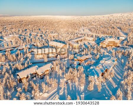 Aerial view of lapland finland.