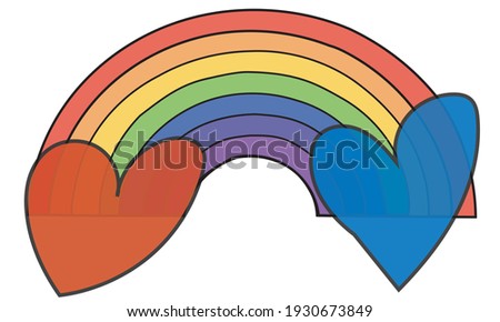 Rainbow colourful heart peace friendship