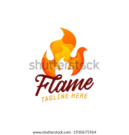 Flame Logo Vector and Abstract. Fire Element Design stock illustration. 