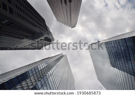 toronto building sky scrapper views up view city street clouds