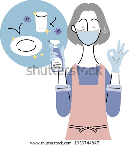 an old woman who keeps tableware clean