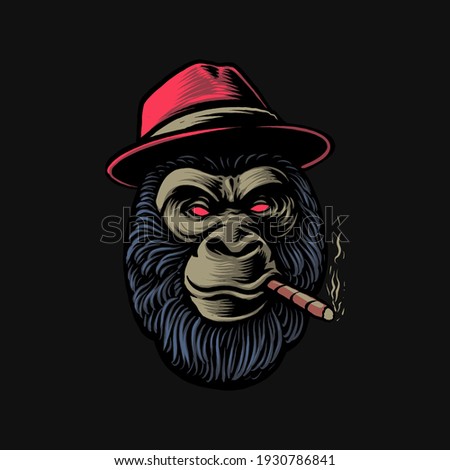the gangster gorilla head illustration