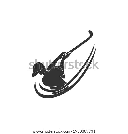 Golf Sport Competition Silhouette Abstract Design Template