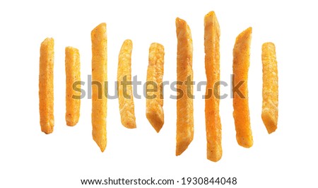 A set of french fries. Isolated on a white background. Royalty-Free Stock Photo #1930844048