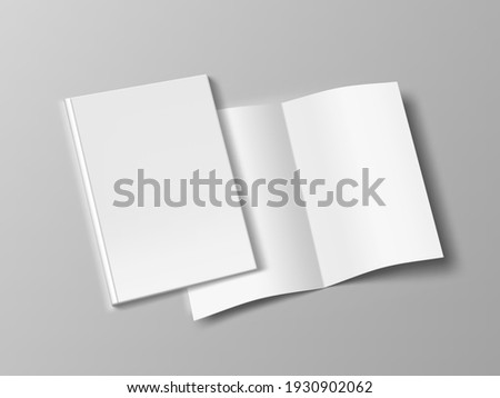 Two Thin Books Open And Close With Soft Cover. EPS10 Vector