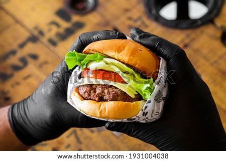 Professional commercial photo of hamburger