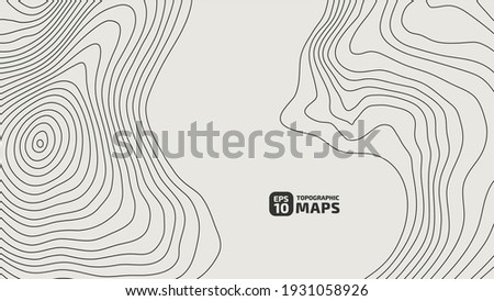The stylized height of the topographic contour in lines and contours. The concept of a conditional geography scheme and the terrain path. Vector illustration. Royalty-Free Stock Photo #1931058926