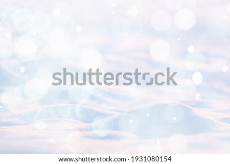 SOFT WINTER BACKGROUND WITH SNOW HILLS AND FALLING SNOW FLAKES, CHRISTMAS DESIGN