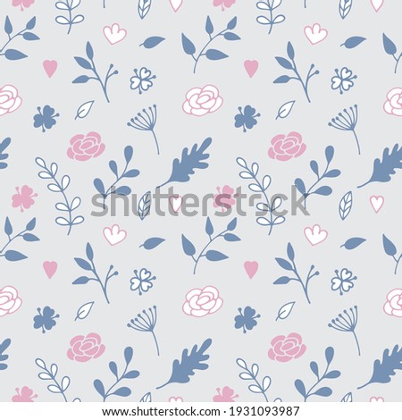 Seamless texture with floral background, wallpaper 