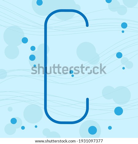 Vector illustration. marine alphabet for decoration and signature cards. For decorations. The letter is separately on the background. Letter C