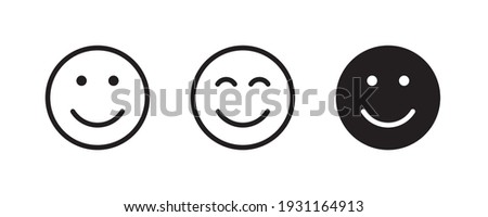 Smile Icon in trendy flat style isolated on white background. Happy face, smiley face icons Royalty-Free Stock Photo #1931164913