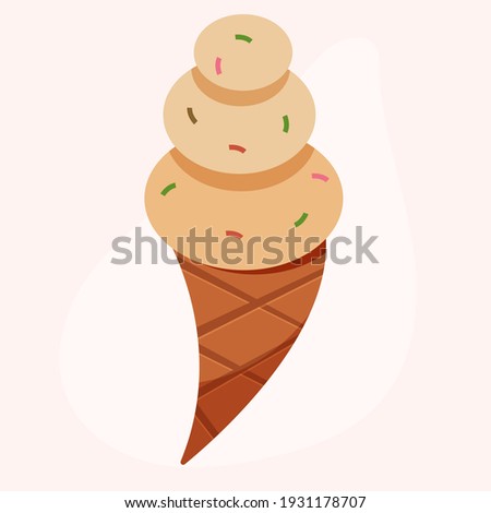 ice cream creme brulee. vector illustration
