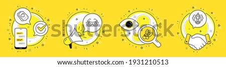 Love glasses, Christmas holly and Love ticket line icons set. Cell phone, megaphone and deal vector icons. Clown sign. Spectacles with hearts, Ilex aquifolium, Heart. Funny performance. Vector