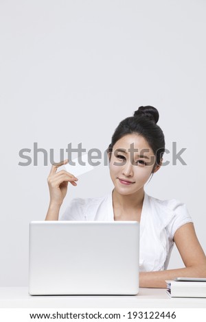 Korean woman shopping online