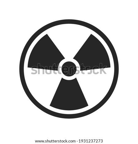 Radioactive icon nuclear symbol. Uranium reactor radiation hazard. Radioactive toxic danger sign design Royalty-Free Stock Photo #1931237273
