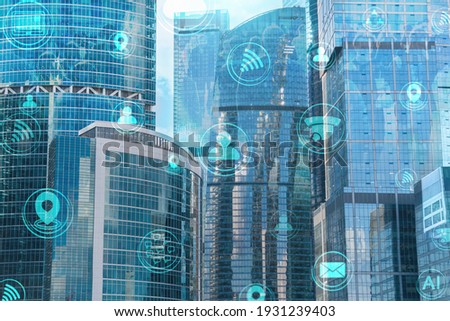 smart city, wireless communication network concept