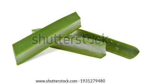 Aloe vera slices isolated on white background