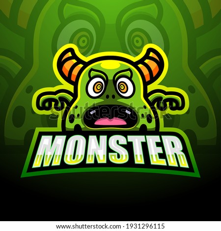 Green monster mascot logo design