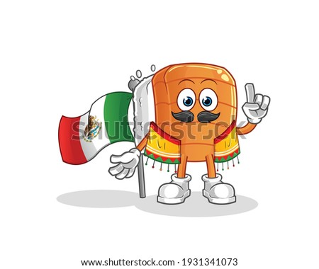 sushi Mexican with traditional cloth and flag character. cartoon mascot vector