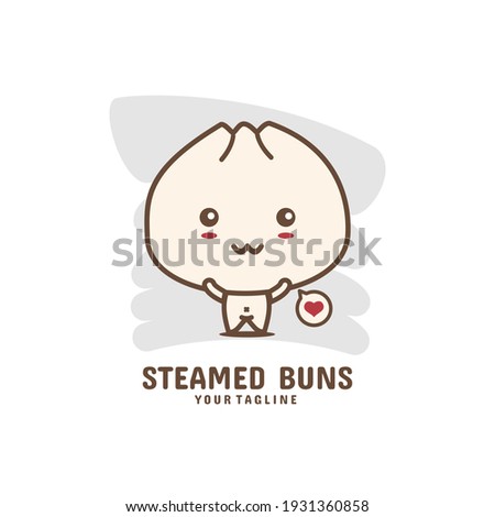 Cute dim sum mascot character. Chinese steamed buns
