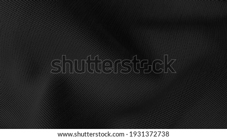 black textile cloth background abstract with soft waves. close up drapery background with softness mood and tone.  Royalty-Free Stock Photo #1931372738