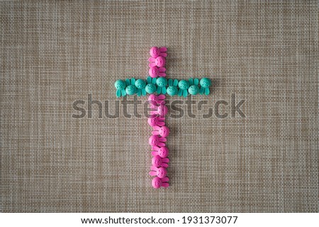 Color Full Pastel Color Christian Easter Crosses made of Bunny R