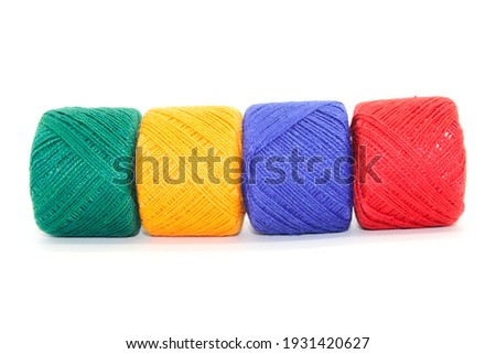 A picture of thread spools isolated on white background