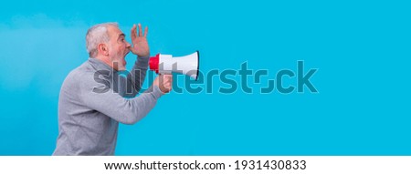 adult man shouting with megaphone
